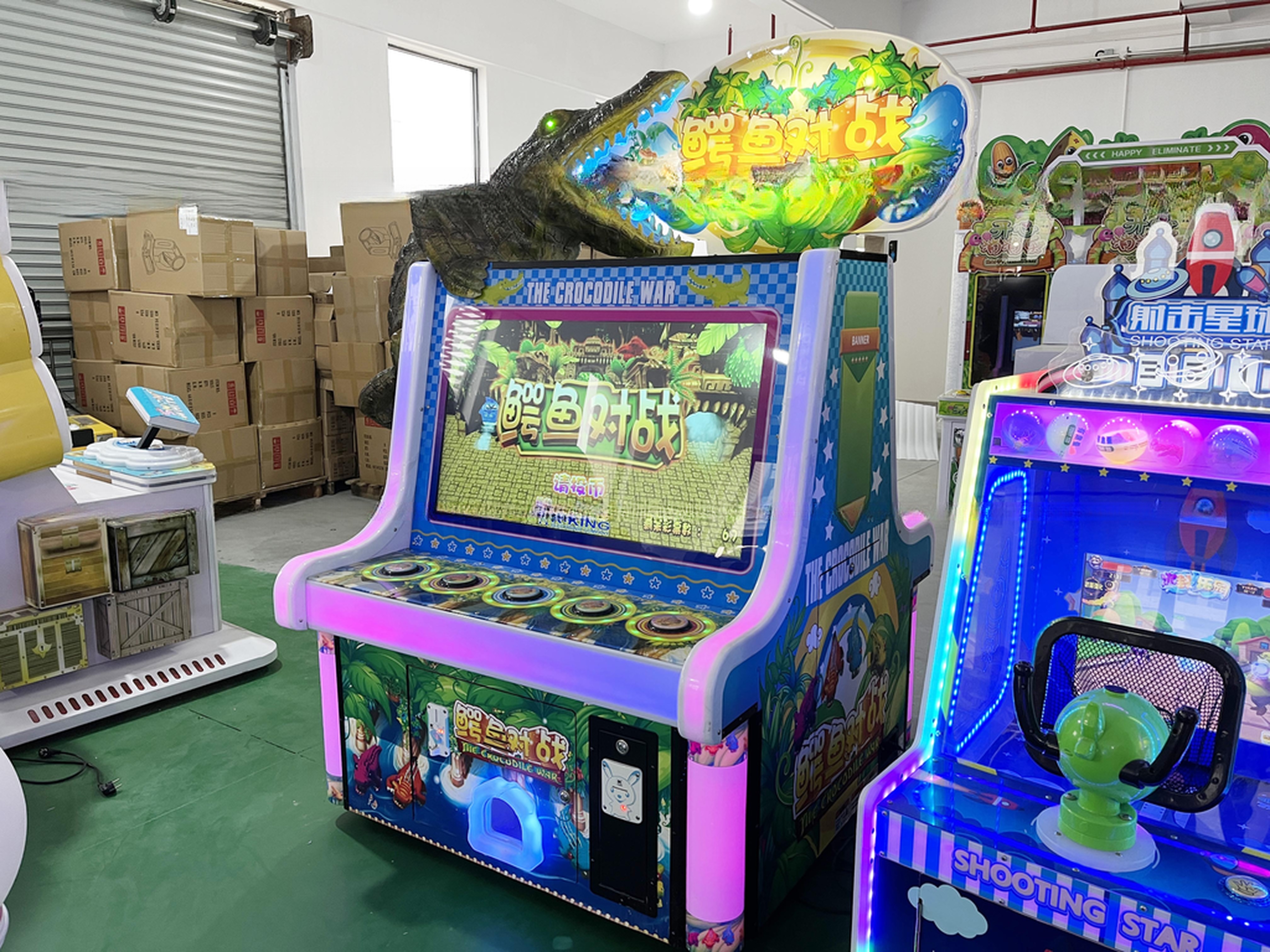 Dreamland ticket redemption amusement arcade double players hit crocodile game machine for game center