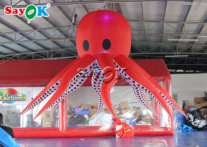 Red 190T Nylon Octopus Tentacles 3m Inflatable Lighting Decoration