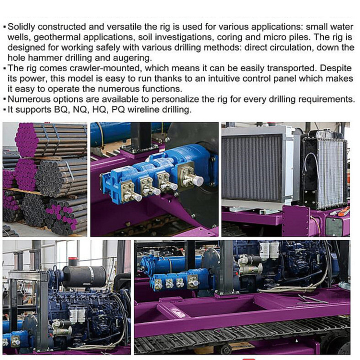 Geological Core Drilling Machine Exploration 800m Depth Hydraulic Core Drilling Rig