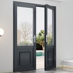 Thermal Break Aluminum French Style Casement Door With Triplex Glass Upgrade