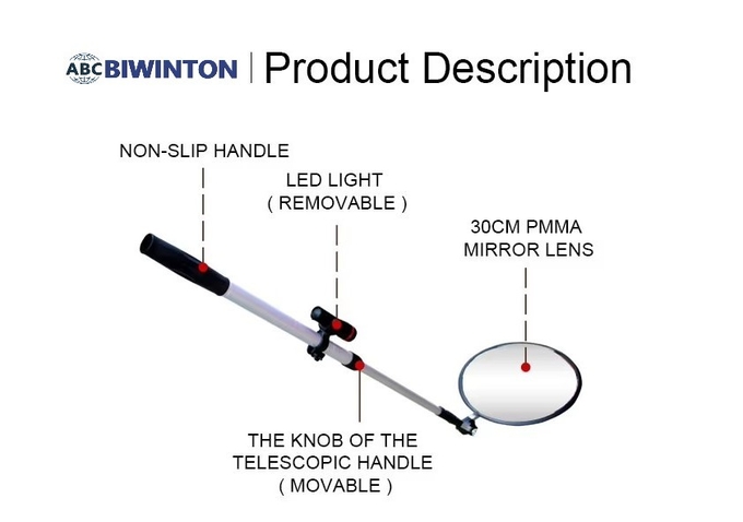Convex Mirror Factory 30cm Under Vehicle Search Mirror Security Inspection Mirror