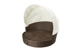 Patio Round Shaped Canopy Type Rattan Outdoor Sunbed