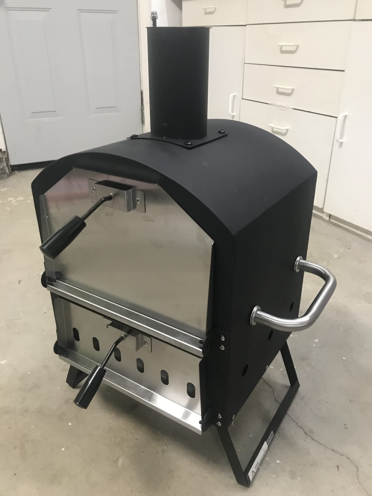 16 Inch Steel Woodfired Pizza Oven BBQ with Stone Peel and Removable Cooking Rack