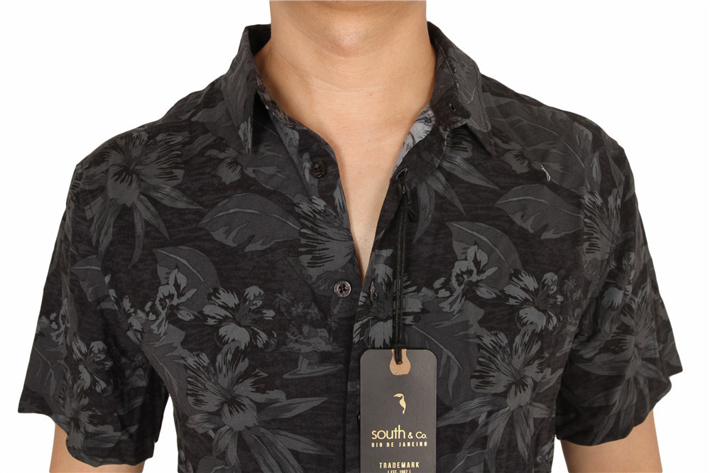 Summer Printed Short Sleeve Shirts 100% Viscose Printed Silk Shirt Mens