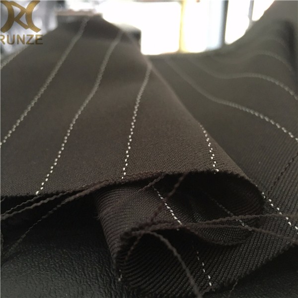 Elegant Women Dress 95% Polyester 5% Viscose Plain Stripes Fabric For Woolen Blazer Fabric Suits