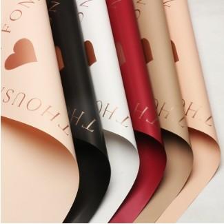 DIY Handmade Gifts Mutiple Color Gold Stamping True Heart Flower Wrapping Paper