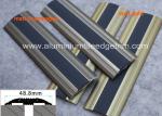 Flat Aluminium Floor Trims Cover Strip Anti Slip PVC Rubber For Same Height Step