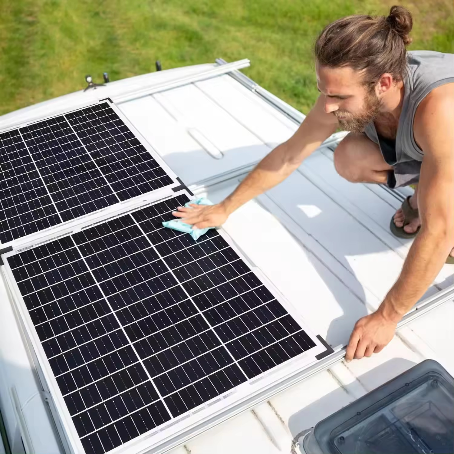 50w 60w Monocrystalline Pv Panels Solar Cell Silver Frame Bificial Transparent Glass For Strong Wind Snowy Harsh Climate