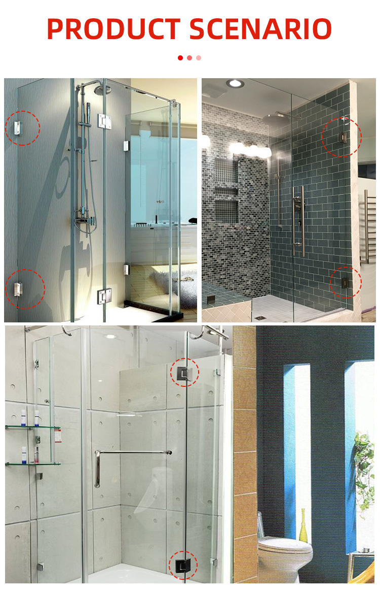 8-12 mm Toughened Glass Shower Door Hinge in Solid Brass Material for Hotel Bathroom