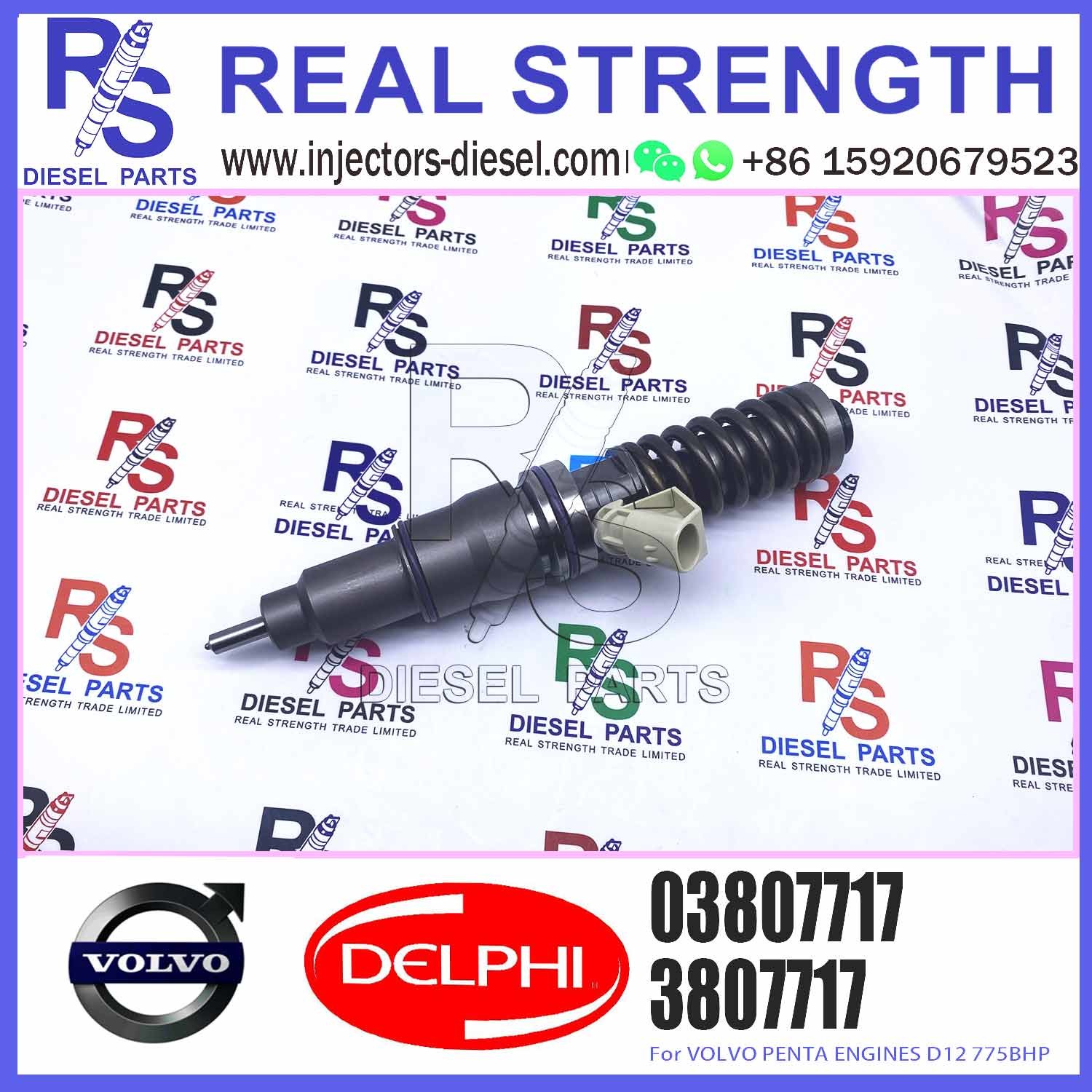common rail injector 03807717 3807717 for V-O-L-V Penta D12 high quality auto parts injector nozzle 03807717 3807717