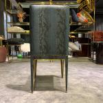 Button Style Luxury Modern Dining Chairs 0.53m European Tufted Leather Dining