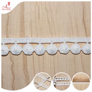Wholesale White Flat Pom-pom Lace Trimmings Garment Accessories Lace Border from china suppliers