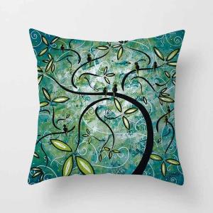 Wholesale Decorative Throw Pillow Covers with Cartoon Tree 18&quot; Faux Linen Flowers &amp; Birds Pillow Cases Cushion Covers for Couch from china suppliers