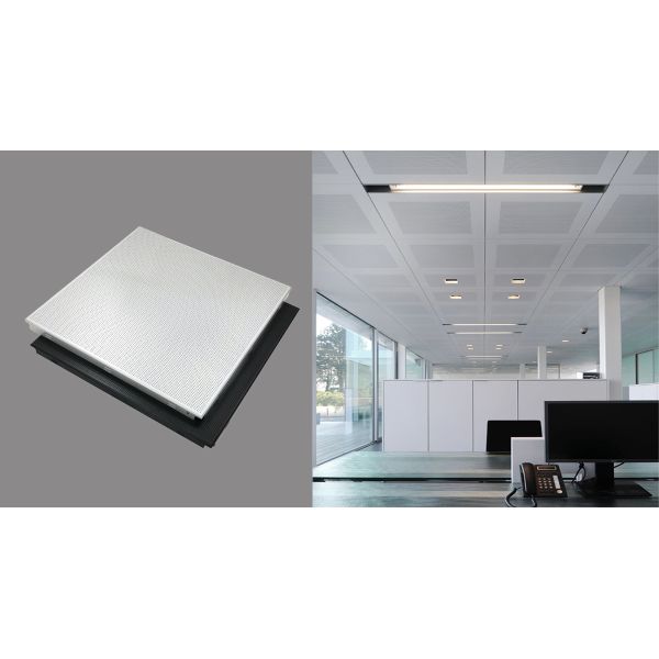 Commercial And Residential Aluminum Clip In Ceiling Featuring Surface Finishe Akzo Nobel Powder Coating Ideal For Office And Retail Spaces