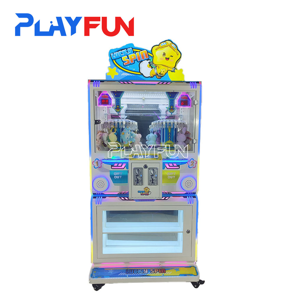 PlayFun Factory Wholesale Coin Operated Poke 2 Players Win Twin Lucky Clip Keychain Prize Vending Game Machine