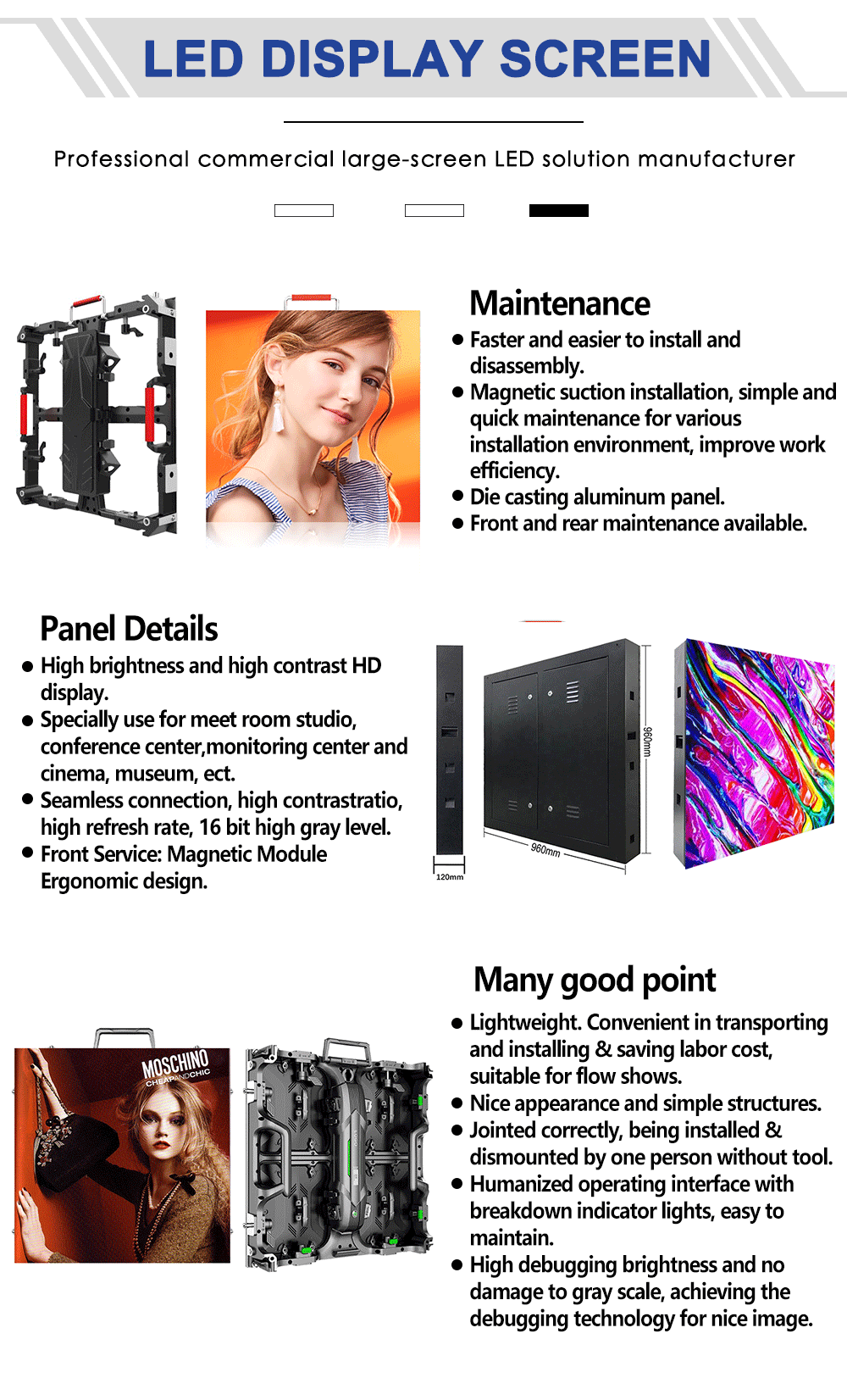 SMD2121 LED Video Wall Concert Screens Multicolor Moistureproof