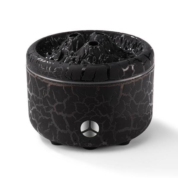 12W Black White Color 3D Flame 2.0 Ultrasonic Volcano Aroma Diffuser Humidifier