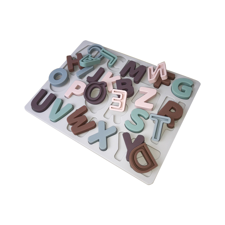 Non Toxic Silicone Early Educational Toys Movable Letter Puzzles For Kids