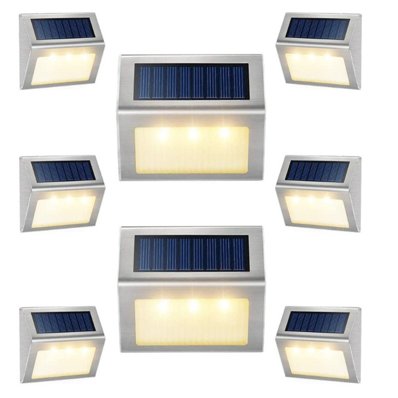 Stainless Steel 3LED Solar Deck Lamp