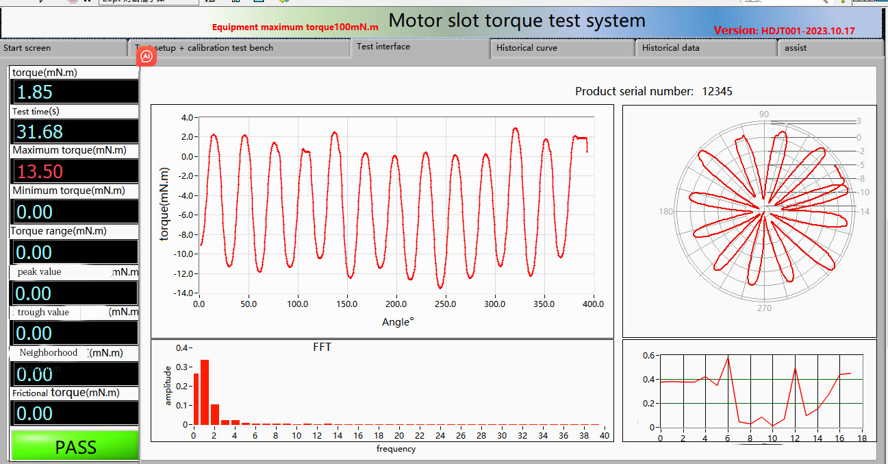 Professional Motor Cogging Test System for Industrial Applications