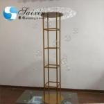 Acrylic Flower Stand Wedding Carved Works Silver Display With Hanging Ball