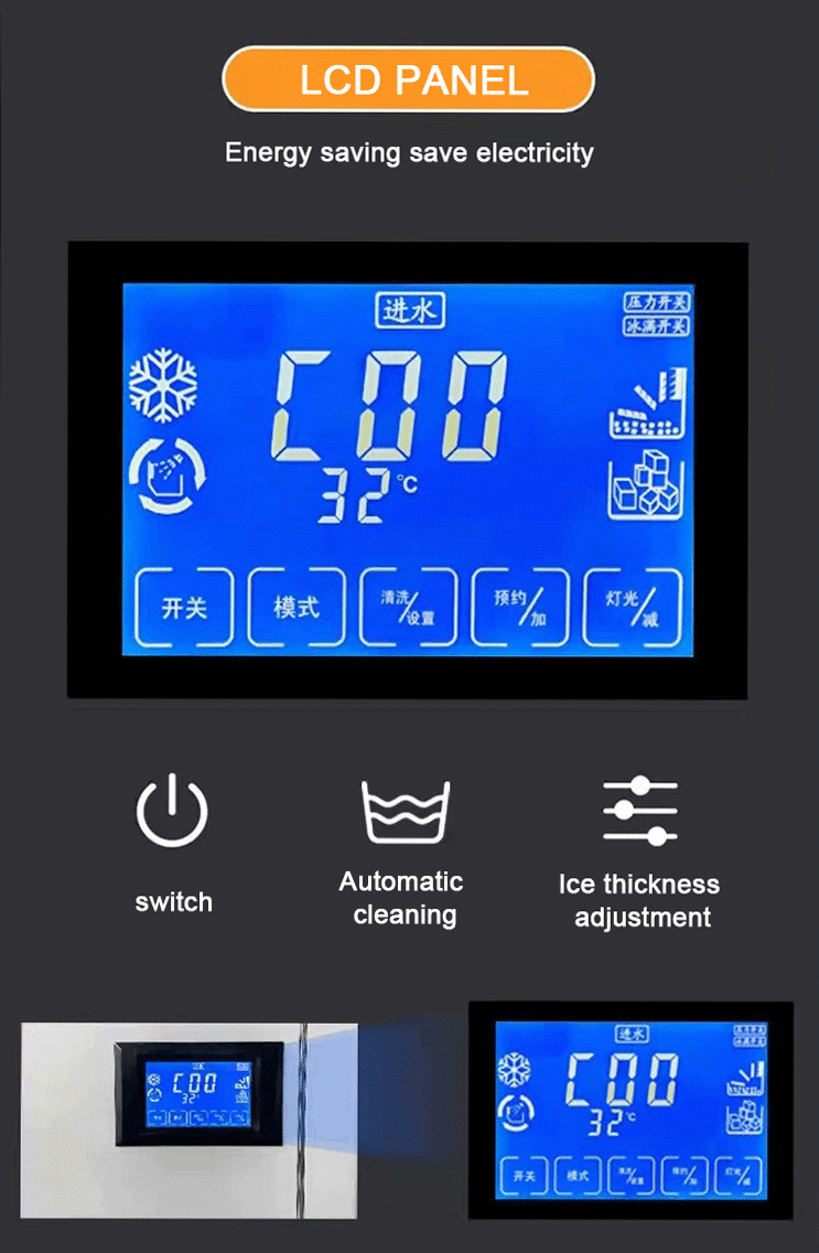 18kg Ice Storage Capacity 110v Commercial Countertop Ice Machine Maker with Private Mold and Automatic Ice Maker Machine