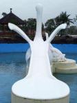 Kids Small Cartoon Swan Fiberglass Water Pool Slides For Aqua Park / Swimming