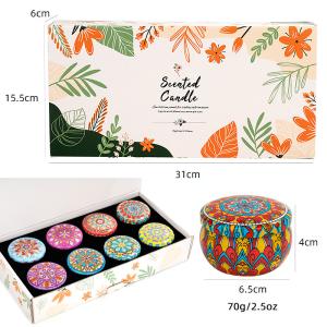 Wholesale 8 Pack Yoga Aroma Candle Set Tin Scented Candle Spirit Healing from china suppliers