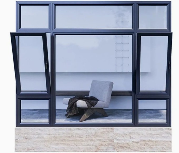Aluminum Folding Windows For Residential Construction With Stainless Steel Screen Netting
