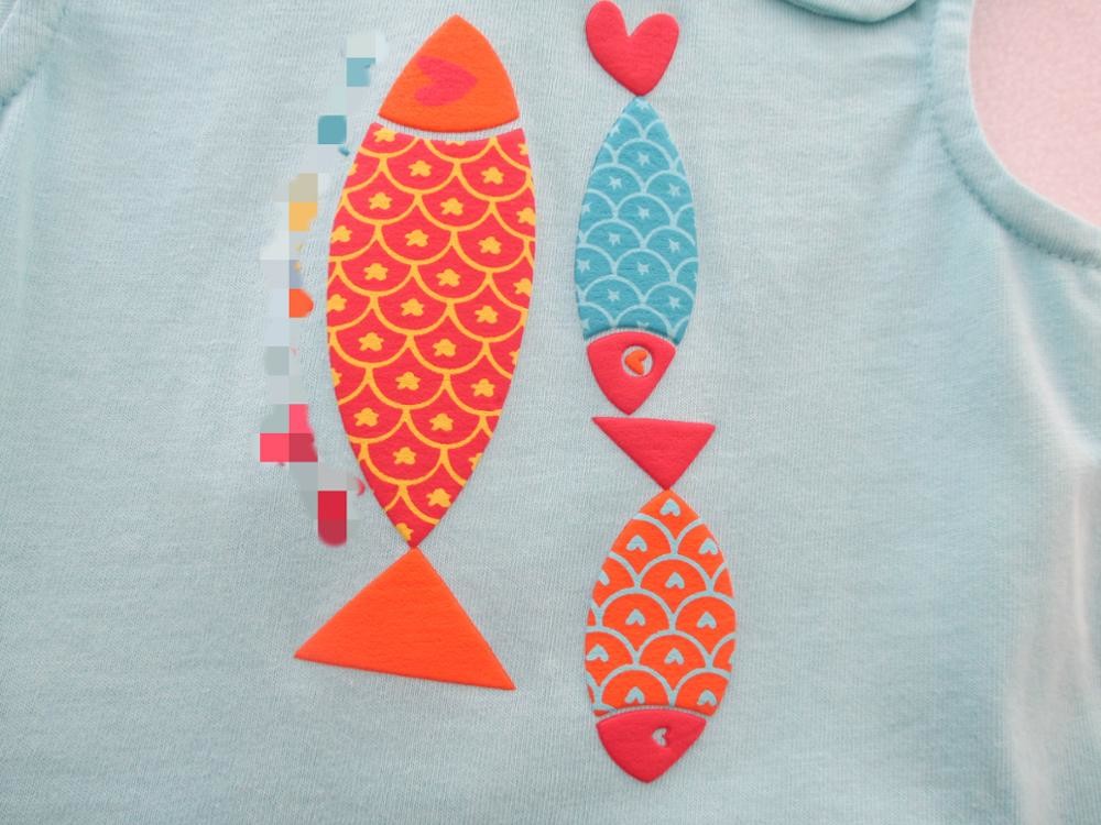 Cute Fish Puff Print Jersey Top Baby Girl Two Piece Sets All Over Print Jersey Panty
