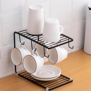 Wholesale 6 Hooks Carbon Steel Cup Rack Stand , L25cm Mug Racks Stands from china suppliers