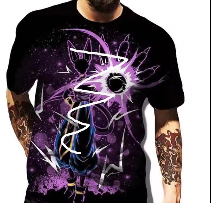 Anime Goku Sublimation Printed T Shirts Short Sleeve Patterned Clothes