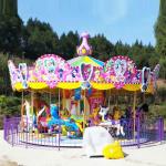 Mall Cartoon Shape Horse Carousel Ride , Merry Go Round Ride 16 Riders