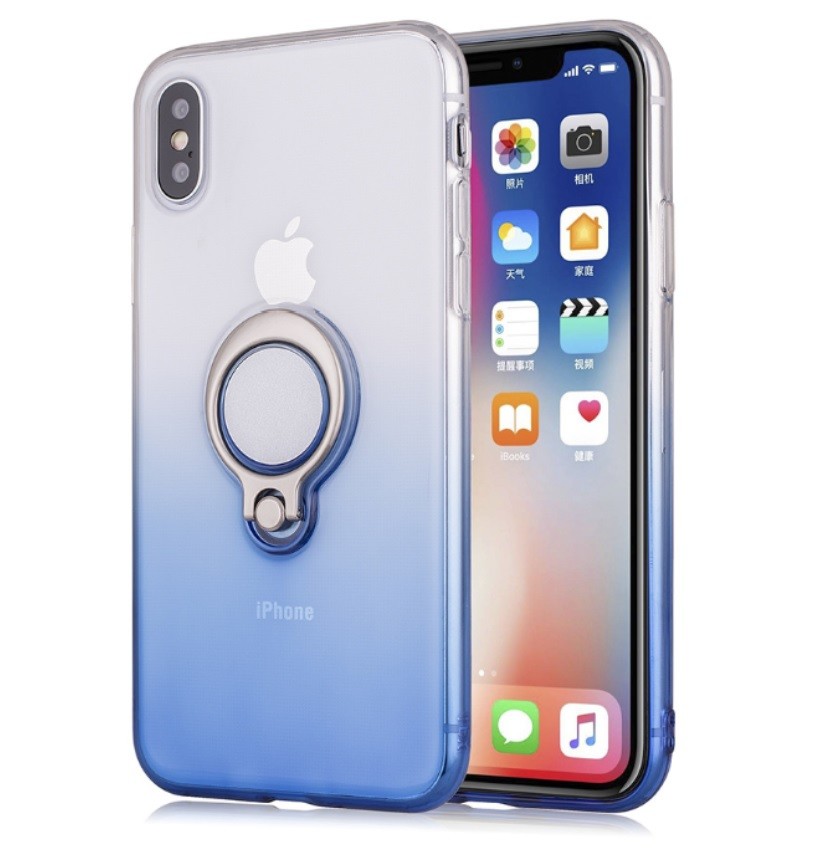 Color Gradient Ring Magnetic Car Mount Holder Soft TPU Case Back Cover For Oppo F5/A73/A79 R11S plus A5/A3S FIND X A71