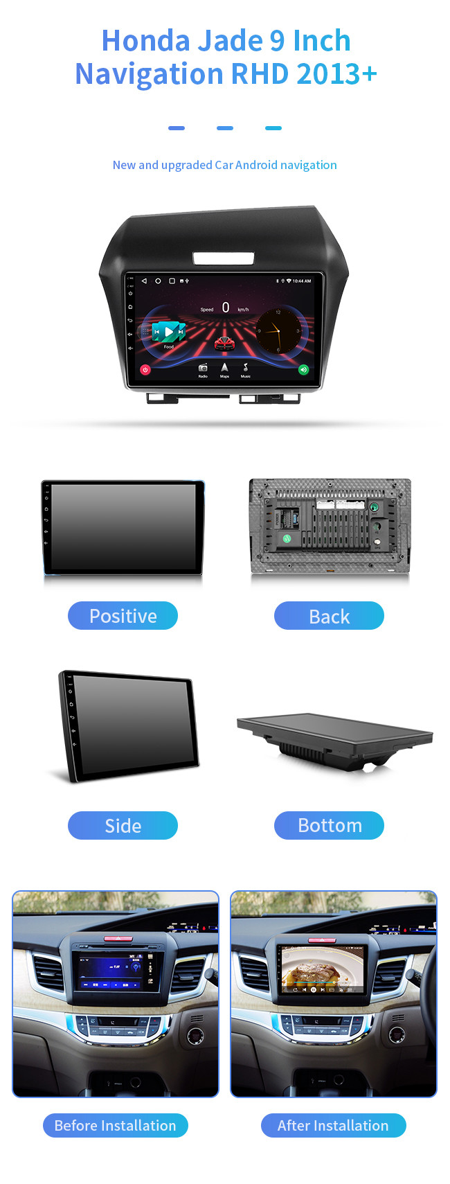 For Honda Jade RHD 2013+ Wifi 4G Bluetooth Music Car MP5 Bluetooth Car Navigation