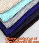 Handmade Crochet Yarn Baby Sheet Blankets Granny Square Afghan Coverlet Table