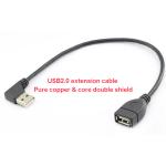 OD 4.5mm USB2.0 Male To Female Extension Cable Elbow Bend 90 Degree