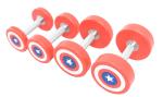 PU Covered Rubber Dumbbells America Captain Dumbbells for gym fitness