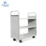 Steel Library Furniture Iron 2 or 3 Tiers Metal Movable Book Cart