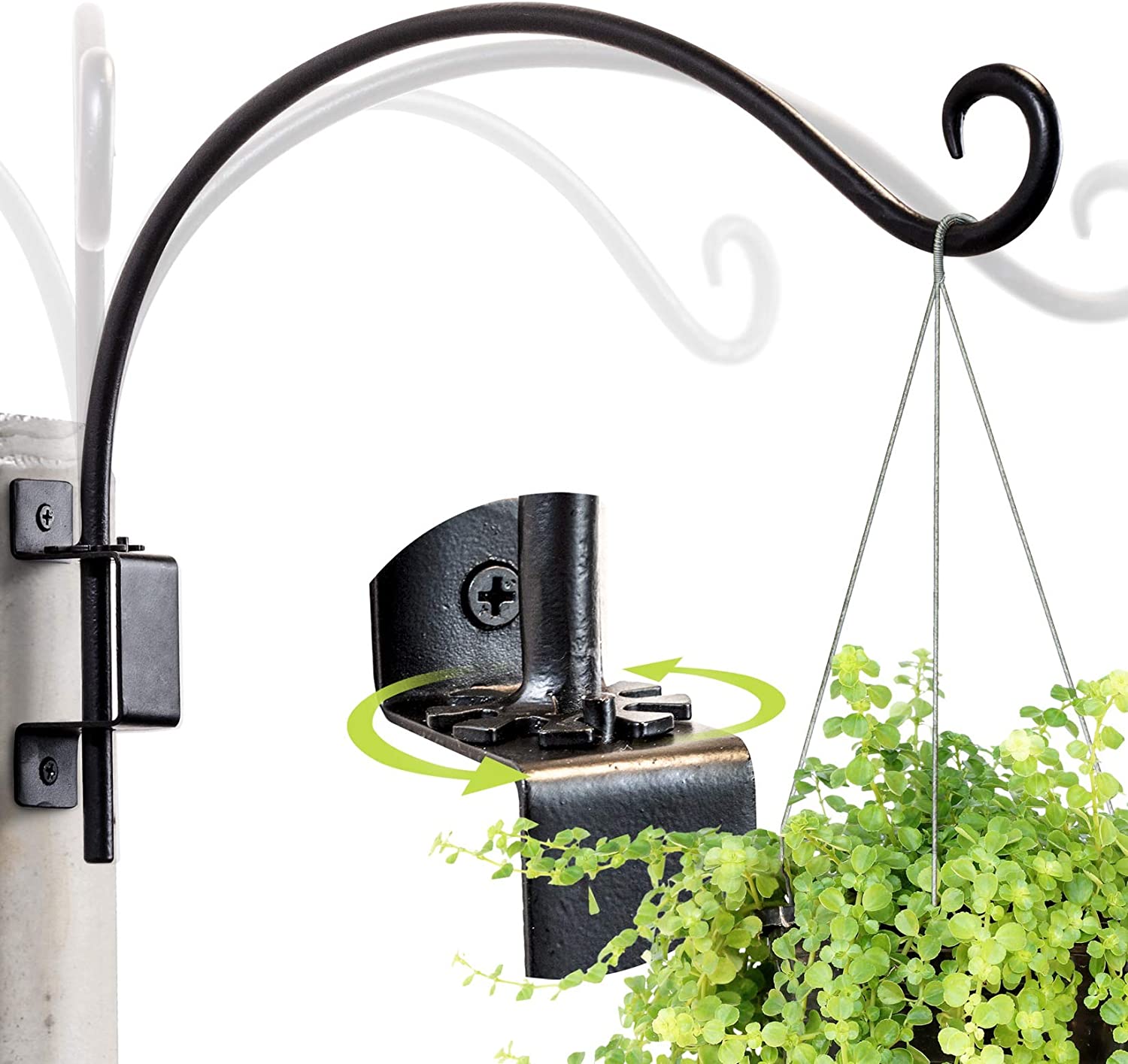 6 Inch 3 Piece Black Plant Pot Stand Ring Wall Mount Metal Powder Coated Finishing Home Decor