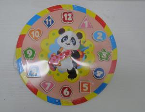 Wholesale Wooden toys Panda Clock Puzzle,wooden jigsaw puzzle game, Educatinal toys from china suppliers