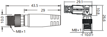 IP67 M8 Connector Harness Double End Precast Wire Harness Male Straight / Bend 3P PUR 3m