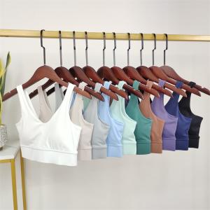 Wholesale 230g Womens Sports Bra Fitness Yoga Underwear Chest Pad Removable Nylon Bra Top from china suppliers