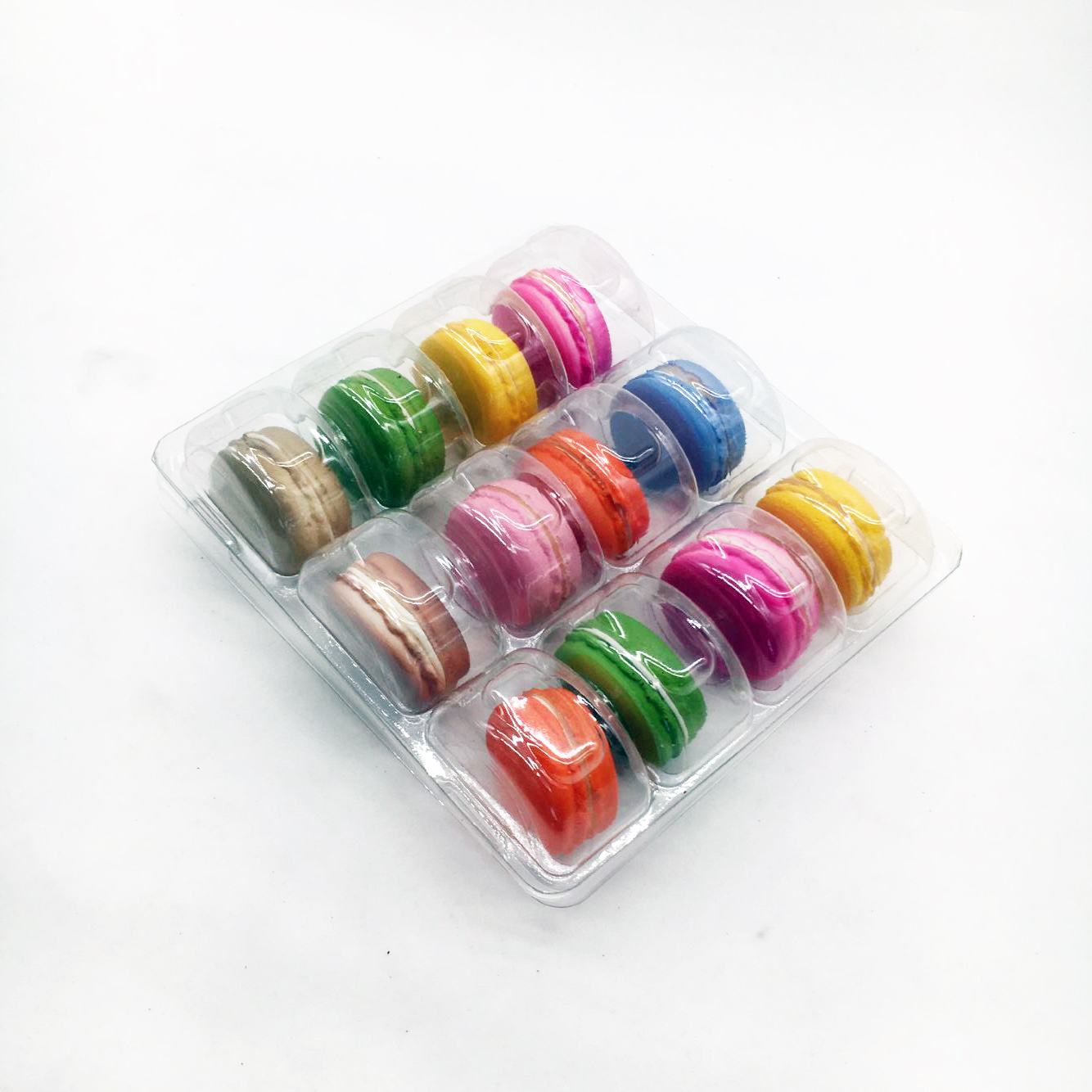 Customized blister package clear 12 holes macaron tray