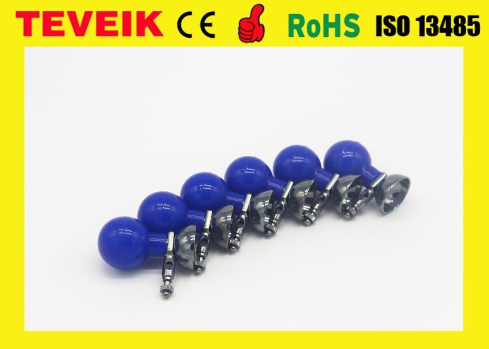 DIN 3.0 Adult Suction ECG Electrode Silvery Chloride Plated Copper Banana 4.0