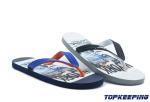 Print Summer Flower Men Beach Flip Flop PE Non Slip White Plastic PVC Flip Flop