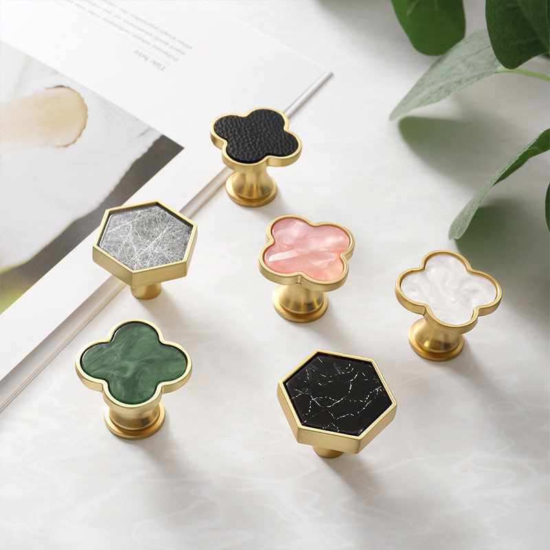 Zinc Alloy Hexagon Knobs Flower Home Decoration Handles And Furniture Fitting
