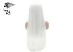 Silky Straight Synthetic Lace Front Wigs , Long White Blonde Synthetic Wigs