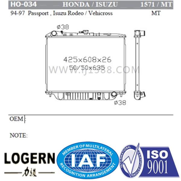 Cooling Machine HONDA Car Radiator Used In Passport / Isuzu Rodeo / Vehicross'94
