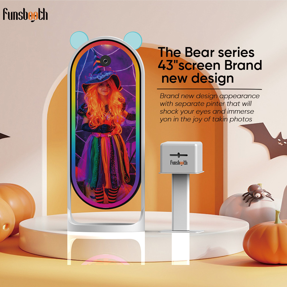 Portable Digital Selfie Mirror Photo Booth Interactive Touch Screen With Camera And Printer
